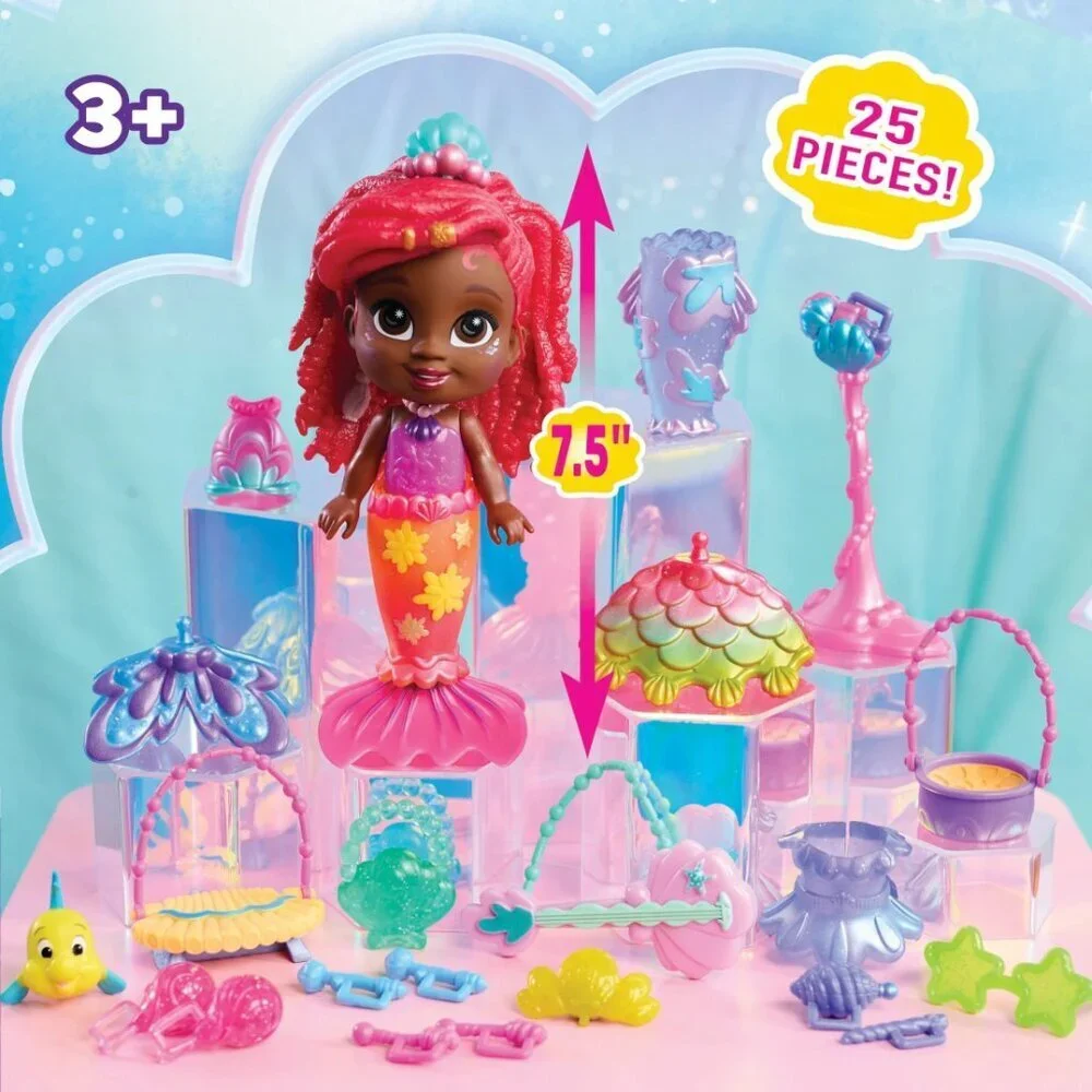 Disney Junior Ariel Pop Tails Deluxe Sea-Beat 7-inch Figure and Accessories Set